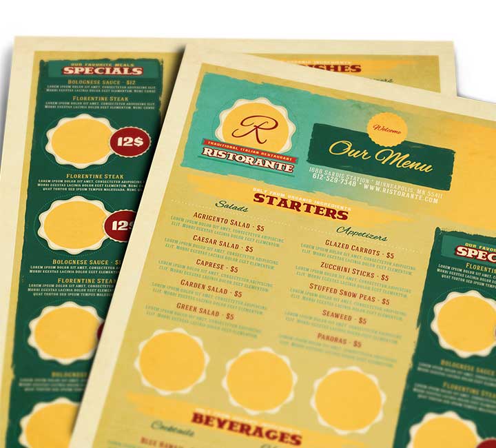 Full Color Menus