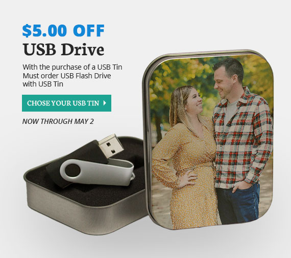 Full Color Sale, $5 USB Drive with USB Tin Purchase , Now Through May 2