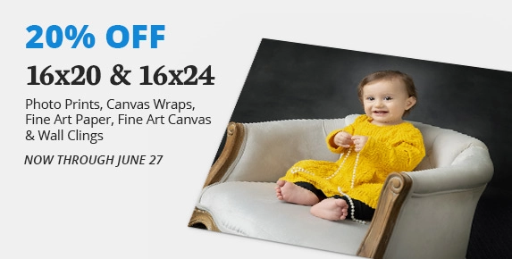 Full Color Sale, 20% Off 16x20 & 16x24, Now Through June 27